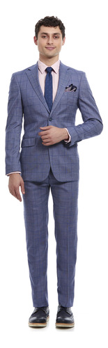 Traje Hombre Corte Slim Fit Cuadros Vittorio Forti