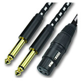 Cable Divisor Xlr Hembra A 1/4, 10ft, Nylon Reforzado, Blind