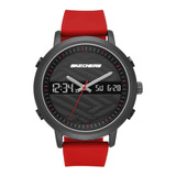 Reloj Caballero Skechers Lawndale Sr5073 Color Rojo Y Negro