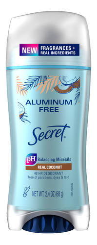 Desodorante Secret Aluminum Free Coconut 68g- Importado Usa 