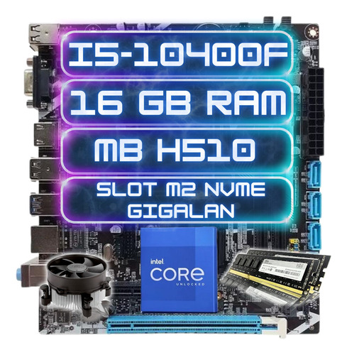 Kit Upgrade Intel I5-10400f + Mb H510 + 16gb Ddr4 + Fan Cpu