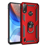 Funda Uso Rudo Anticaída Con Anillo Para Motorola E7i Power