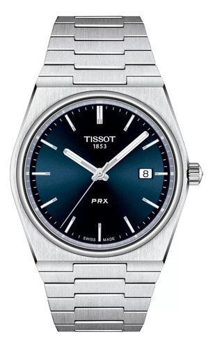 Reloj De Pulsera Tissot Prx De Acero, Azul, Para Hombre