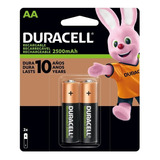 Pilhas Duracell Aa Recarregável  2500 Mah 1.2v C/ 2 Unidades