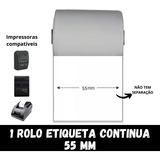 Etiqueta Térmica Continua P/ Mini Impressora - 55mm