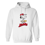 Sudadera Con Gorro Diablos México Snoopy Sonriente Beisbol