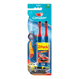 Escova Dental Macia Hot Wheels Condor Kids+ Cabeça P 2un