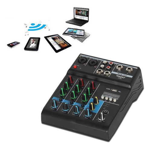 Consola Mezcladora De Audio Bluetooth De 4 Canales