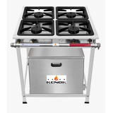 Fogão Industrial Alta Pressão P7 C/ Forno 4 Bocas 30x30 Inox