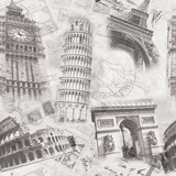 Papel Adesivo Paris Torre Eiffel Roma Coliseu Londres Bigben