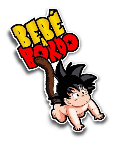 Sticker Bebe A Bordo Goku Vinil Adhesivo Auto 15cm 075