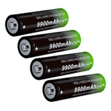 4 Baterias Recargables 18650 De 3,7 Voltios 9900 Mah