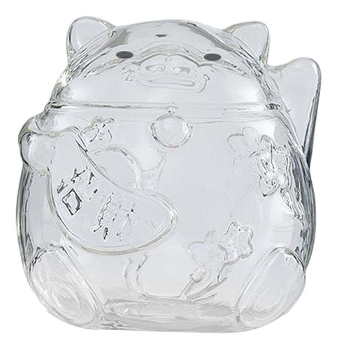 Hucha De Cristal Con Diseño De Gato, Adorable, 4,3x4,7