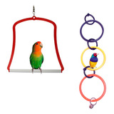 Kit Brinquedos Balanço Pequeno Trio De Argolas Bird Toy