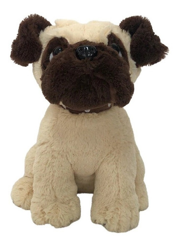 Perro Pug De Peluche Cachorro Ultra Suave Grande 28 Cm