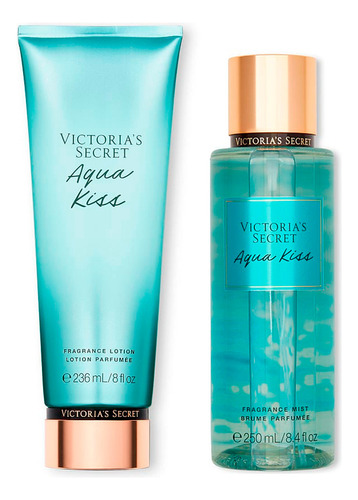 Victoria's Secret Set Crema Y Body Mist Aqua Kiss Original 