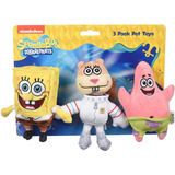 Bob Esponja 3 Pack Peluche Oficial Nickelodeon 3 Amigos