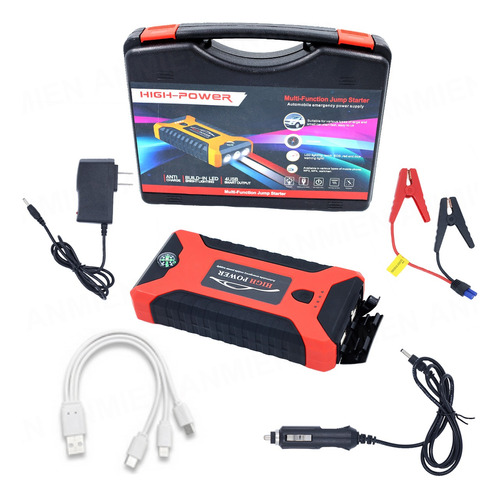 Arrancador De Coche De 20000 Mah 12 V Con Adaptador