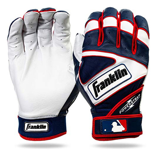 Guantes De Bateo Franklin Sports Mlb Powerstrap Pearl/navy