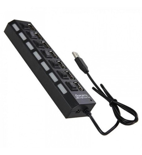 Hub Extension Usb 2.0 7 Puertos Con Switch Led Pc Laptop