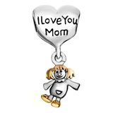 Sbi Jewelry I Love Mom Charm Compatible Con Pandora Bracelet