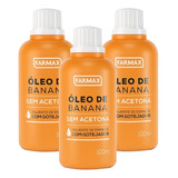 Óleo De Banana Diluente De Esmalte = Kit Com 3 = 100ml Cada