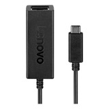 Adaptador Usb-c Para Ethernet Rj-45 Lenovo 4x90s91831 Preto