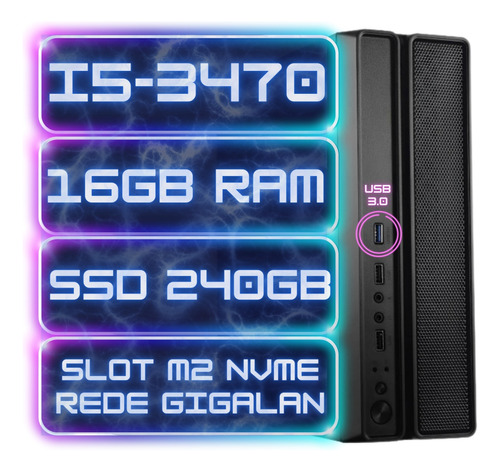 Computador Slim Pc Office Intel I5 Ssd 240gb 16gb Ram Wifi