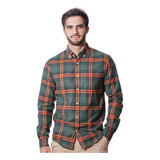 Camisa Ralph Lauren Custom Fit Flannel Xadrez Brampton Verde