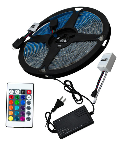 Tira Led Rgb Multicolor Completa 5 Mts 127v 5050 Ip65