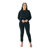 Conjunto Feminino Blusa E Calça Frio Tendência Plus Size 