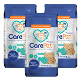 Kit C/3 Areia Granulada De Madeira Carepet Roedores 2,5kg