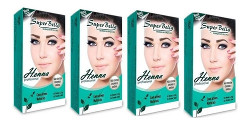 4 Kit Henna Para Sobrancelhas Super Bella- Promoção + Brinde