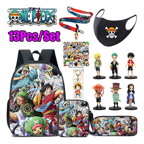 Mochila Luffy De Anime One Piece, 13 Piezas, Mochila Escolar