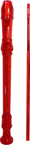 Flauta Dulce  Color Rojo 8 Agujeros Con Limpiador
