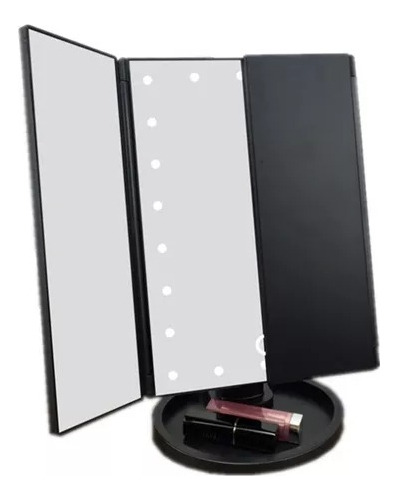 Espejo De Maquillaje Led Con 22 Luces Plegable De Tres Lados