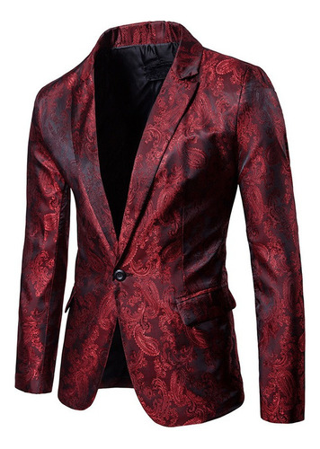 Nuevo Blazer De Patrón Oscuro Estilo Palacio For Hombre