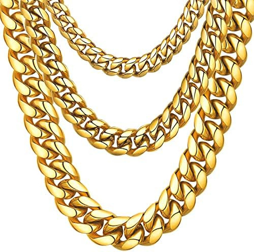 Cadenas De Oro Para Hombres, Collares, Joyería De Hip Hop, 1