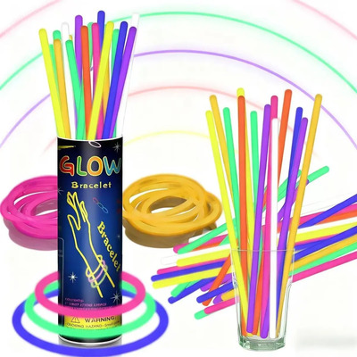 Pulsera De Fiesta De Neón, 50 Varitas Brillantes, 8 Colores, Con Conectores, Impermeable Y No Tóxica, Adecuada Para Fiestas, Navidad, Bodas, Cumpleaños, Halloween (50 Piezas) | MercadoLibre