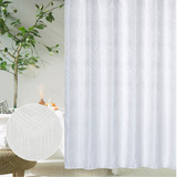 Cortinas De Baño Tela Jacquard Waterproof Premium Antihongos Color Blanco