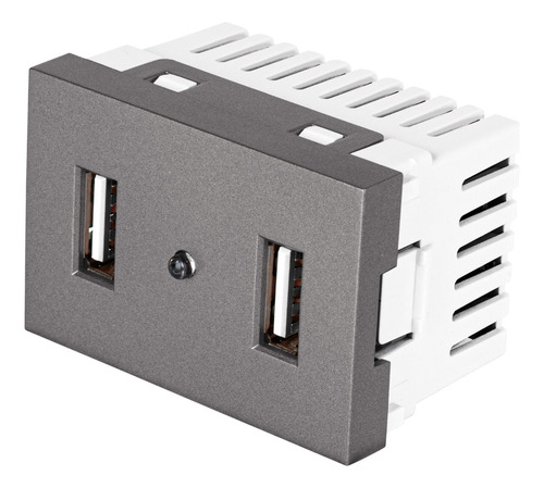 Toma 2 Puertos Usb Acero Inox De 1.5 Módulos,volteck 47829