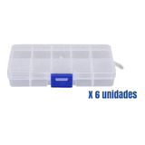 Pack X6 Caja Organizadora Pequeña Multipropósito 10 Espacios