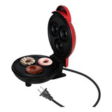 Mini Máquina Donas Eléctrica Donut Maker Color Rojo