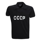 Camisa Masculina Retro Polo Preto Icccp União Soviética 1959