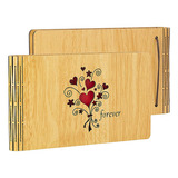 Csdym Small Photo Album 4x6 Forever Wooden Cover Picture
