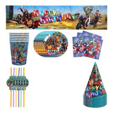 Kit Cotillón Cumpleaños Avengers 31pcs Platos Vaso Gorro