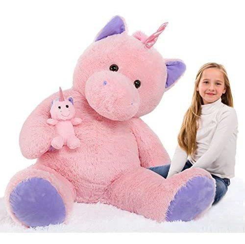 Unicornio De Peluche De Felpa Suave Color Rosa Para Niñas