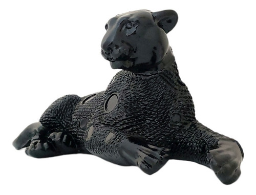 Pantera Negra Escultura Estatua Decoração Casa Leopardo 