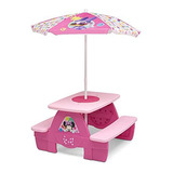 Mesa De Picnic Disney Minnie Mouse 4 Puestos Para Niños