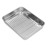 Rejilla Rectangular Para Asar, Bandeja Y Juego De Acero Inox